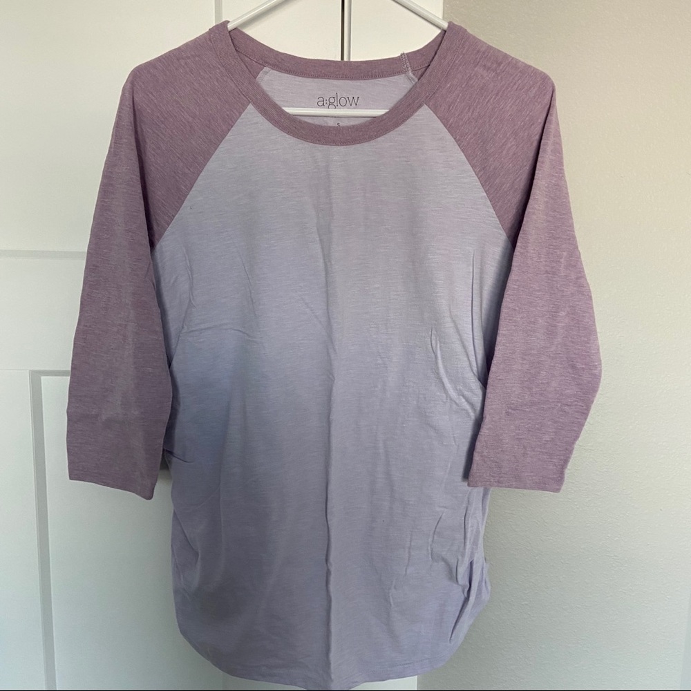A Glow maternity baseball tee